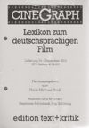 CineGraph. Lexikon zum deutschsprachigen Film. Lieferung 55 / Dezember 2015